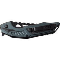 Tac-Force Blue & Black Trailing Point Spring Assisted Fishing & Hunting Knife 4"