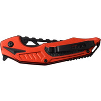 Tac-Force Red & Black Trailing Point Spring Assisted Fishing & Hunting Knife 4"