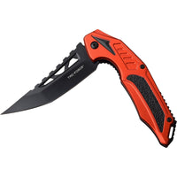 Tac-Force Red & Black Trailing Point Spring Assisted Fishing & Hunting Knife 4"