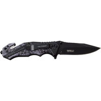 Tac-Force 3D Molded Snakeskin Spring Assisted Tactical Rescue Knife Black & Grey 3.5" TF-1006Bk