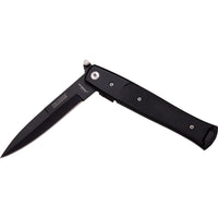 Tac-Force TF-428G10 Milano Spring Assisted Stiletto Pocket Knife Black with G10 Scales 3.75"