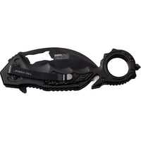 Tac-Force Black Karambit Spring Assisted Tactical Rescue Knife w Seat Belt Cutter & Bottle Opener 3"