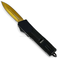 FPSTACTICAL Basilisk Dual Edge OTF Knife Black & Gold & Silver Dual Edge and Dragon Handle 3.5"