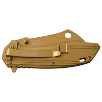 MTech USA Gold Tinite Coated Cleaver Spring Assisted Stainless Steel Pocket Knife 3.5"