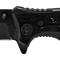 Falcon Classic Black Spring Assisted EDC / Hunting Knife with Wood Inlay 3.25"