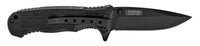 Falcon Classic Black Spring Assisted EDC / Hunting Knife with Wood Inlay 3.25"
