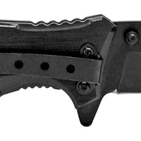 Falcon Classic Black Spring Assisted EDC / Hunting Knife with Wood Inlay 3.25"