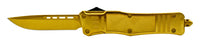 FPSTACTICAL 3PO OTF Golden Knife with Textured Handle and Black Firing Switch 4"
