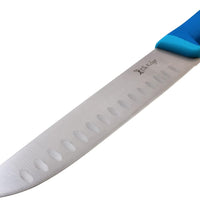 Elk Ridge Fixed Blade Camping / Fishing / Hunting Fillet Knife with Nylon Fiber / Rubber Handle , Scalloped Blade, and Sheath 8"