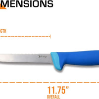 Elk Ridge Dual Edge Fixed Blade Fishing Fillet Knife w Sawback and Nylon Fiber / Rubber Handle 6"