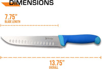 Elk Ridge Fixed Blade Camping / Fishing / Hunting Fillet Knife with Nylon Fiber / Rubber Handle , Scalloped Blade, and Sheath 8"
