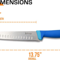 Elk Ridge Fixed Blade Camping / Fishing / Hunting Fillet Knife with Nylon Fiber / Rubber Handle , Scalloped Blade, and Sheath 8"