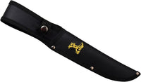 Elk Ridge Fixed Blade Camping / Fishing / Hunting Fillet Knife with Nylon Fiber / Rubber Handle , Scalloped Blade, and Sheath 8"
