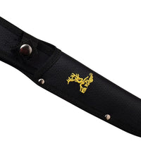 Elk Ridge Fixed Blade Camping / Fishing / Hunting Fillet Knife with Nylon Fiber / Rubber Handle , Scalloped Blade, and Sheath 8"