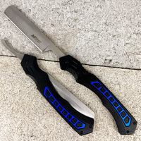 MTech USA Cut-Throat Shaving Razor Black and Blue MT-1007BL 3.75"
