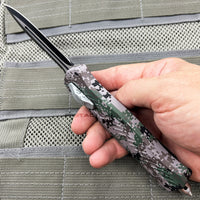 FPSTACTICAL UCP Universal Digital Camouflage Olive Green, Light Tan, and Black Dual Edge Serrated OTF Knife 3.5"
