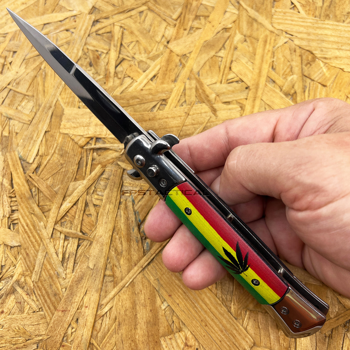 Switchblade Style Ruler FPSTACTICAL Bahai Italian Style Stiletto Switchblade Mirror / Chrome w ...