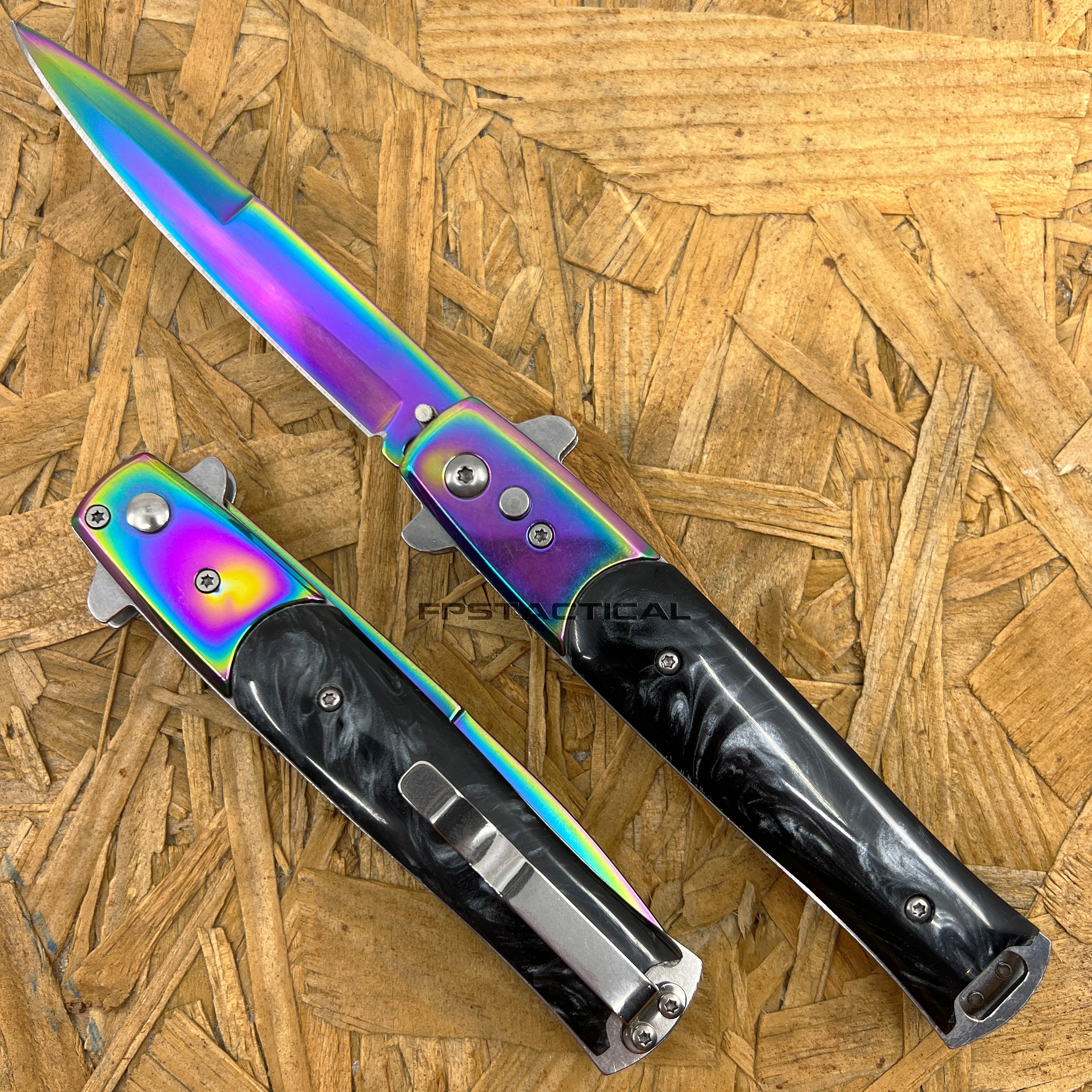 FPSTACTICAL Kapnos Iridescent on Black / Smoke Pearlex Switchblade