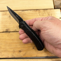 MTech USA MT-1149BK Ball Bearing Black / Silver Compact Manual Folding Pocket Knife w Aluminum Scales 2.75"