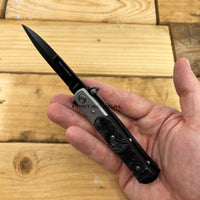 Tac-Force Compact Gray and Black Pearl Spring Assisted Stiletto Knife 3.25"
