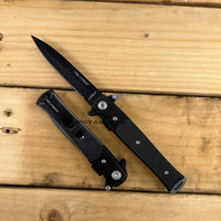 Tac-Force Milano Compact G10 Black Spring Assisted Stiletto Pocket Knife 3.25"
