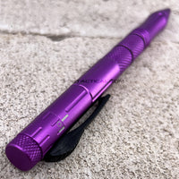 FPSTACTICAL Kuboton Compact OTF Tactical Pen Knife Purple with Dual Edge Black Blade 1.75"