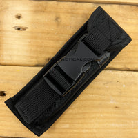 FPSTACTICAL Pitch Dual Edge Spear Tip OTF Knife Black & Silver Two Tone w Partial Serrated Blade and Diamond Texture Aluminum Handle 3.75"