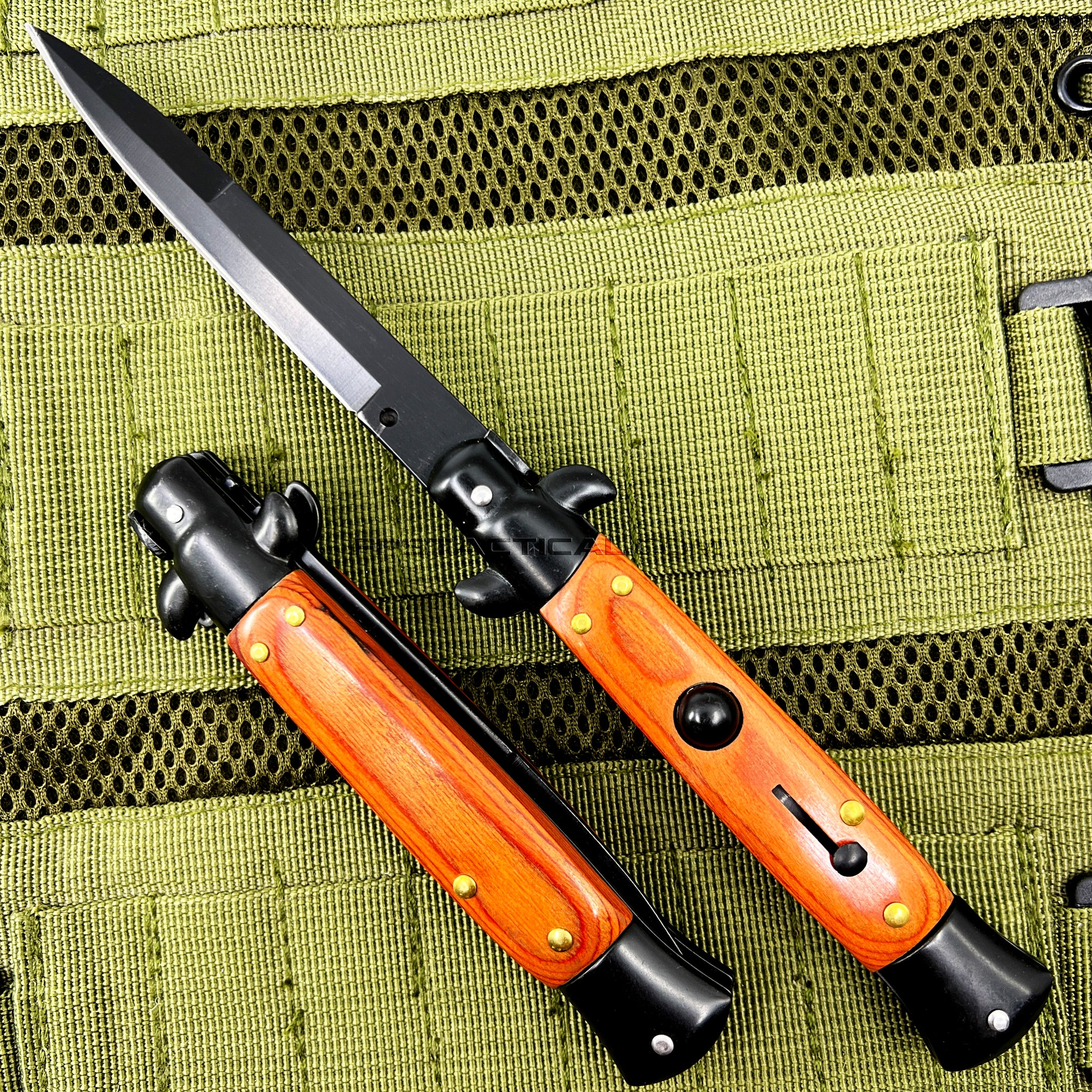 Switchblade Style Ruler FPSTACTICAL Paradyne Italian Style Stiletto Switchblade Black with Pak ...