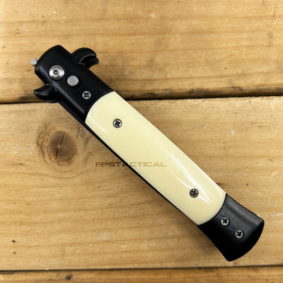 FPSTACTICAL Alabas Italian Style Stiletto Switchblade Black w White Iv ...