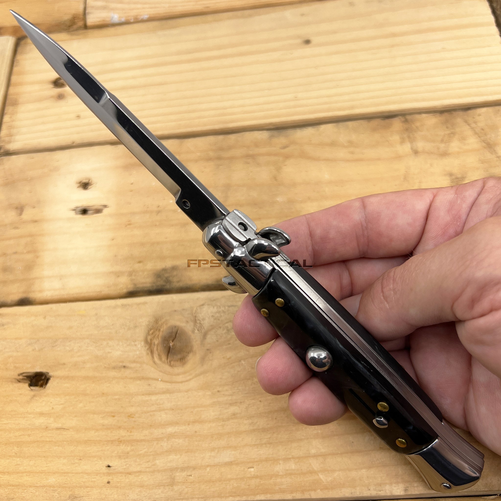 Switchblade Style Ruler FPSTACTICAL Ornate Italian Style Stiletto Switchblade Mirror Chrome w ...