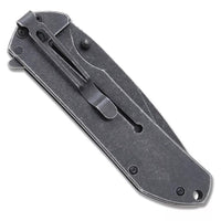 MTech USA Spring Assisted Pocket Knife Black with Brown / Black Wood Scales 3.75" MT-A908DB
