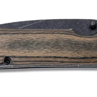 MTech USA Spring Assisted Pocket Knife Black with Brown / Black Wood Scales 3.75" MT-A908DB