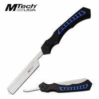 MTech USA Cut-Throat Shaving Razor Black and Blue MT-1007BL 3.75"
