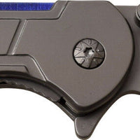 MTech USA Gray Tinite Coated Cleaver Spring Assisted Stainless Steel Pocket Knife w Rainbow Accents 3.5" MT-A1078GY