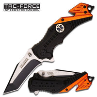 Tac-Force EMT / EMS Orange & Black Two Tone Spring Assisted Tanto Blade EDC Knife 3.5"
