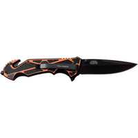 Tac-Force EMS / EMT Spring Assisted Textured Rescue Knife Orange & Black 3.5"
