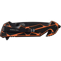 Tac-Force EMS / EMT Spring Assisted Textured Rescue Knife Orange & Black 3.5"

