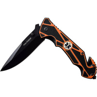 Tac-Force EMS / EMT Spring Assisted Textured Rescue Knife Orange & Black 3.5"

