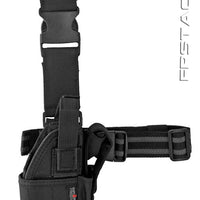 Explorer Right Handed Deluxe Tactical Drop Leg Holster w Mag Pouch for Medium to Large Frame Pistols- Black
