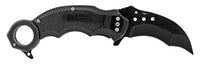 Pacific Solutions USA Flag Punisher Skull Spring Assist Karambit Knife Black Textured Polymer G10 Scales 2.75"
