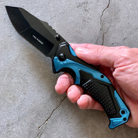Tac-Force Spring Assisted Heavy Duty Tactical Pocket Knife Black & Blue 4"
