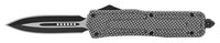 FPSTACTICAL Anthracite OTF Knife Black Silver w Carbon Fiber Handle 3.5"
