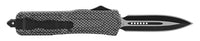 FPSTACTICAL Anthracite OTF Knife Black Silver w Carbon Fiber Handle 3.5"

