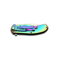 Tac-Force Compact Rainbow Iridescent Pearl Spring Assisted Knife 3"
