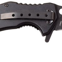 Dark Side Matte Black Embossed Dragon Spring Assisted Karambit Fantasy Knife 3"