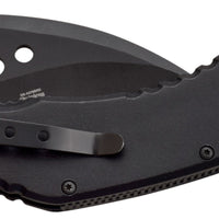 Dark Side Matte Black Embossed Dragon Spring Assisted Karambit Fantasy Knife 3"