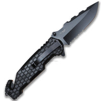 Pacific Solutions Neon Orange Woodland Camouflage Spring Assisted  Hunting / Survival Knife 3.75"
