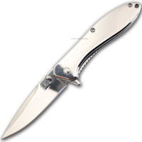 Falcon Chrome Mirror Finish Classic Style Spring Assisted Compact Pocket Knife 3"
