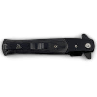 Falcon Classic Spring Assisted Stiletto Pocket Knife Black with Black Ash Wood Scales 3.75"