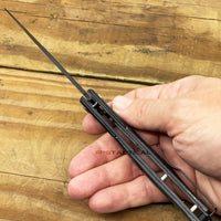 Falcon Classic Spring Assisted Stiletto Pocket Knife Black with Black Ash Wood Scales 3.75"
